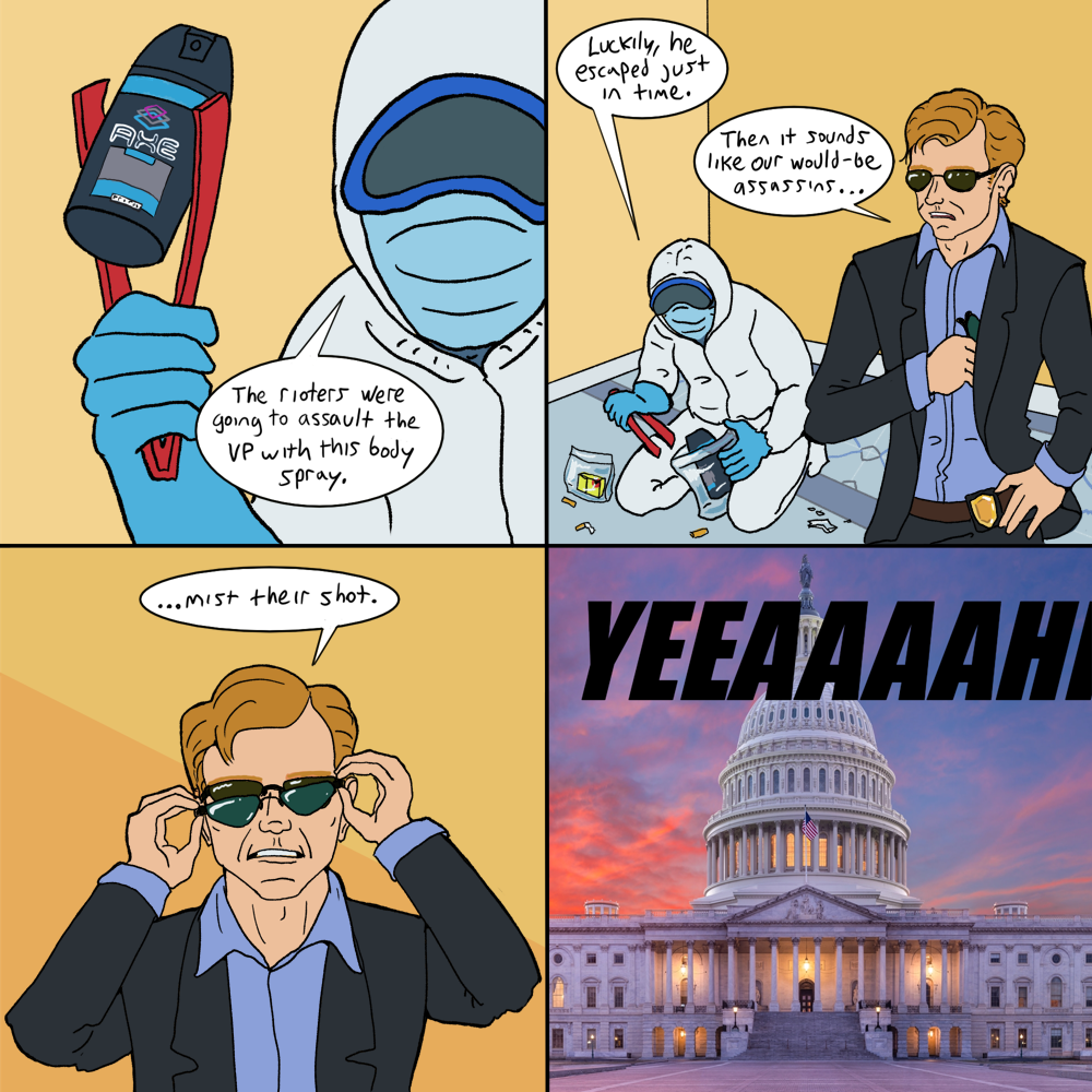A CSI: Miami four panel meme comic. The pun is a play on the words 'missed' and 'mist'